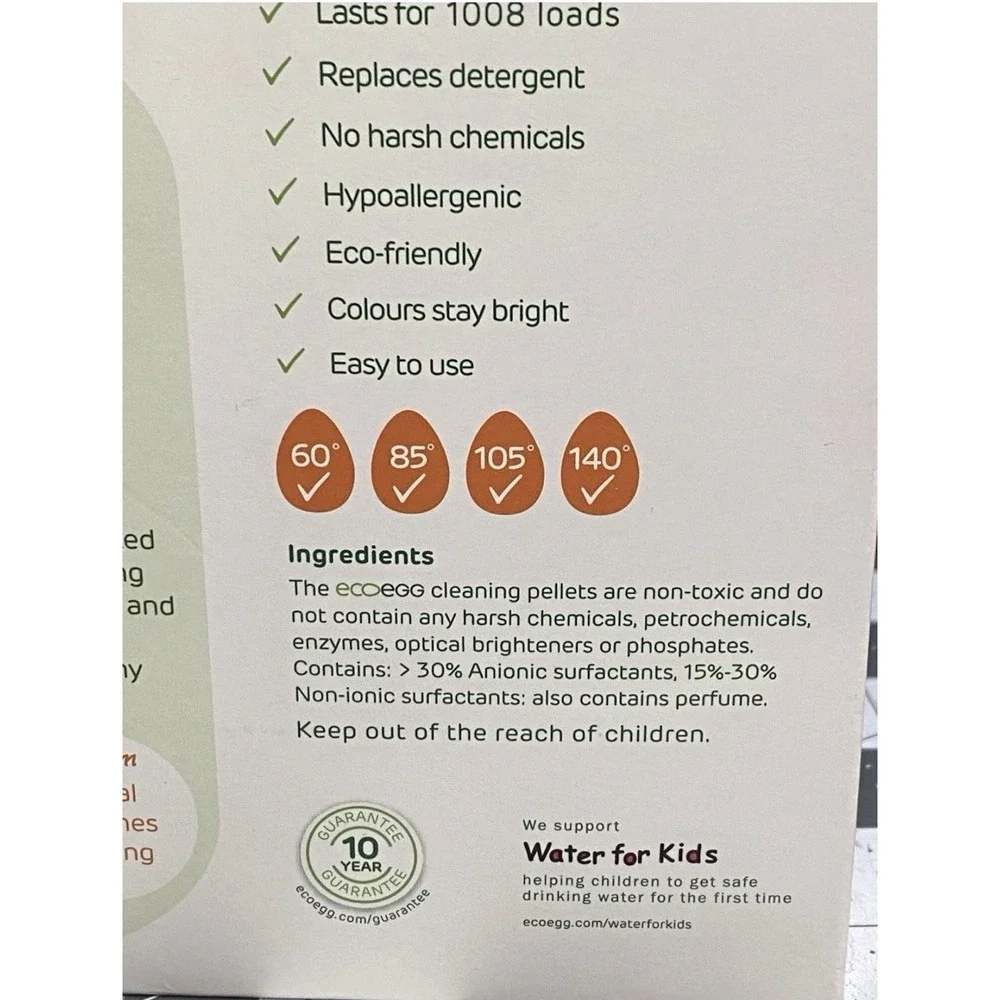 Ecoegg Laundry Egg Orange Blossom 1008 Loads Reusable Detergent System- Open Box